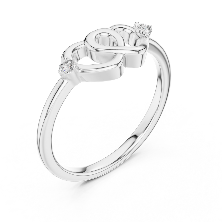 Calavienne Intertwined Heart Diamond Ring