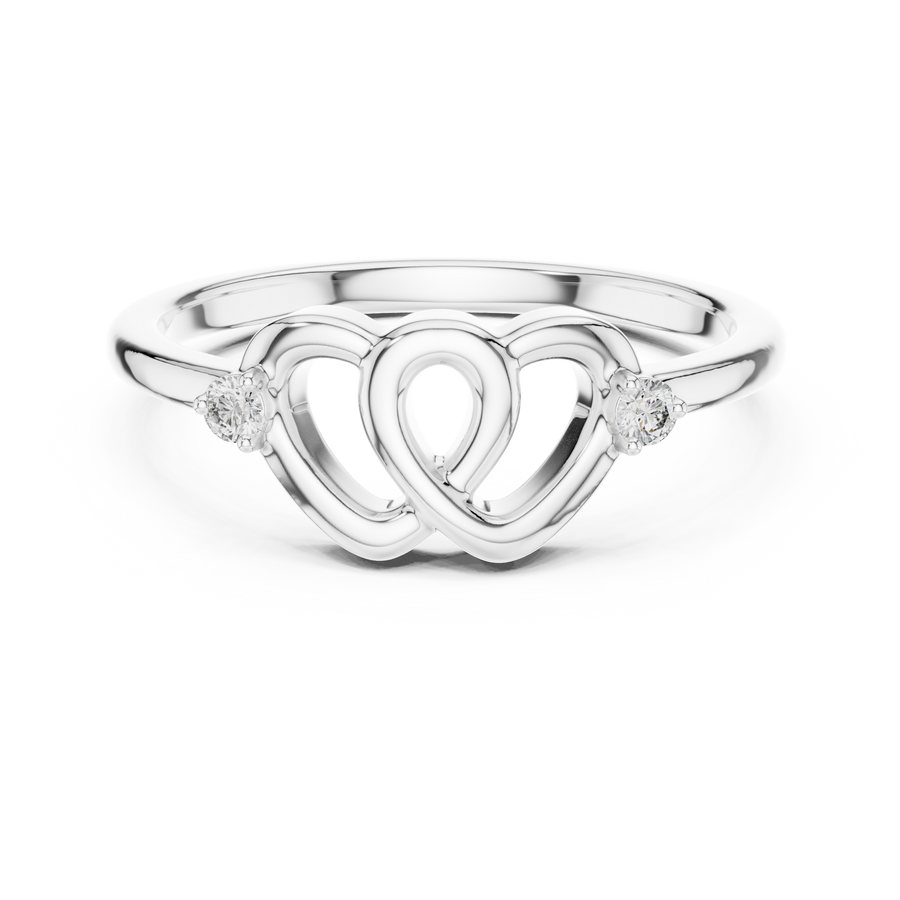Calavienne Intertwined Heart Diamond Ring