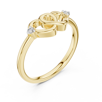 Calavienne Intertwined Heart Diamond Ring