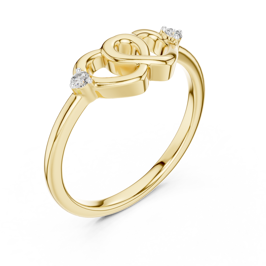 Calavienne Intertwined Heart Diamond Ring