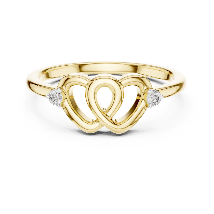 Calavienne Intertwined Heart Diamond Ring
