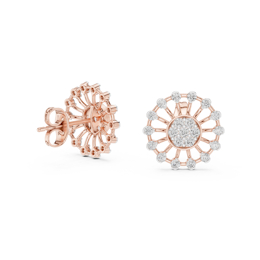 Aurevielle Radiant Circle  Diamond Earrings