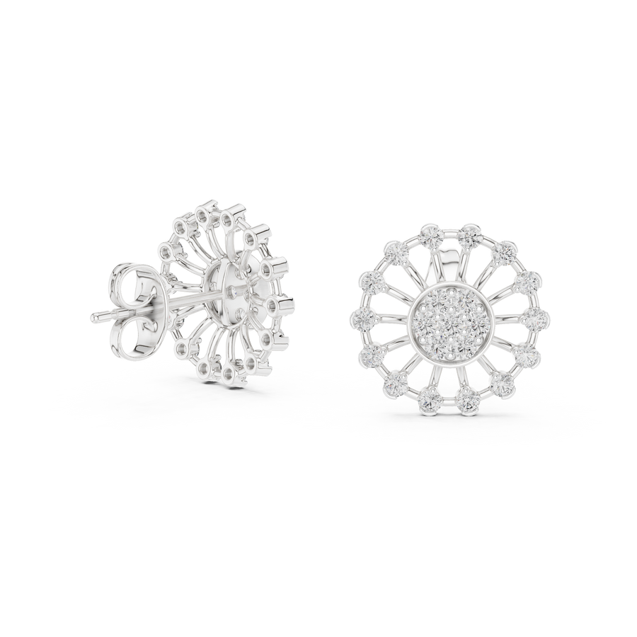 Aurevielle Radiant Circle  Diamond Earrings