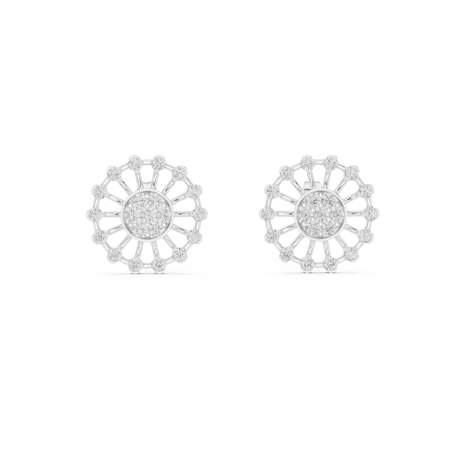 Aurevielle Radiant Circle  Diamond Earrings