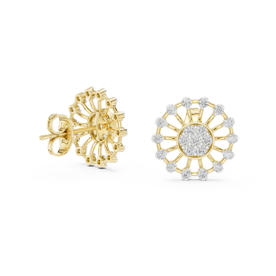 Aurevielle Radiant Circle  Diamond Earrings