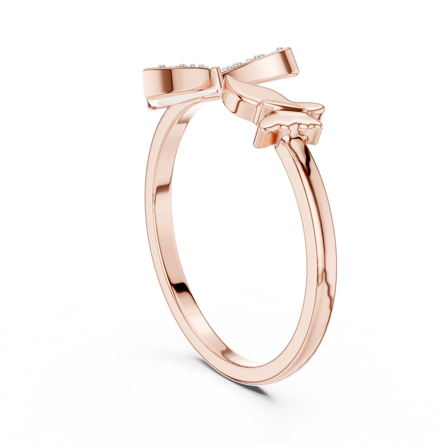 Lysavienne Bow Pavé Diamond Ring