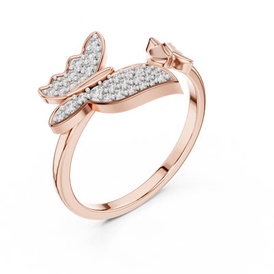Lysavienne Bow Pavé Diamond Ring