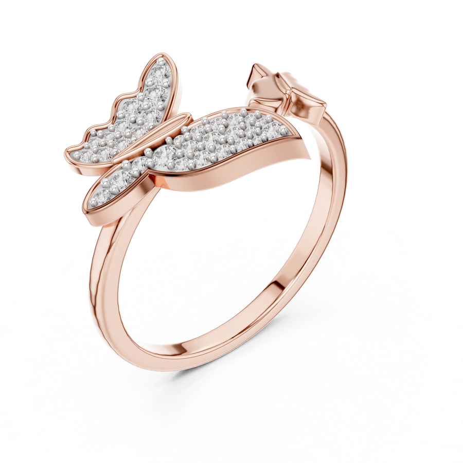 Lysavienne Bow Pavé Diamond Ring
