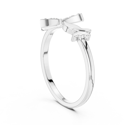 Lysavienne Bow Pavé Diamond Ring