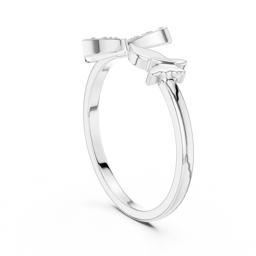 Lysavienne Bow Pavé Diamond Ring