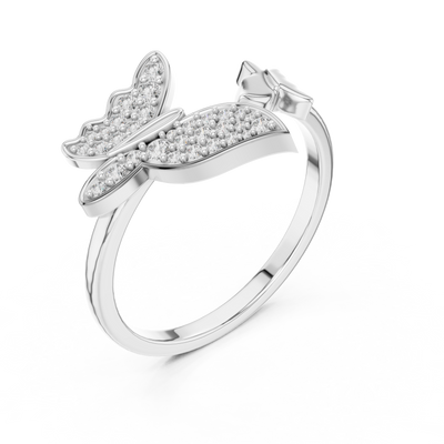 Lysavienne Bow Pavé Diamond Ring