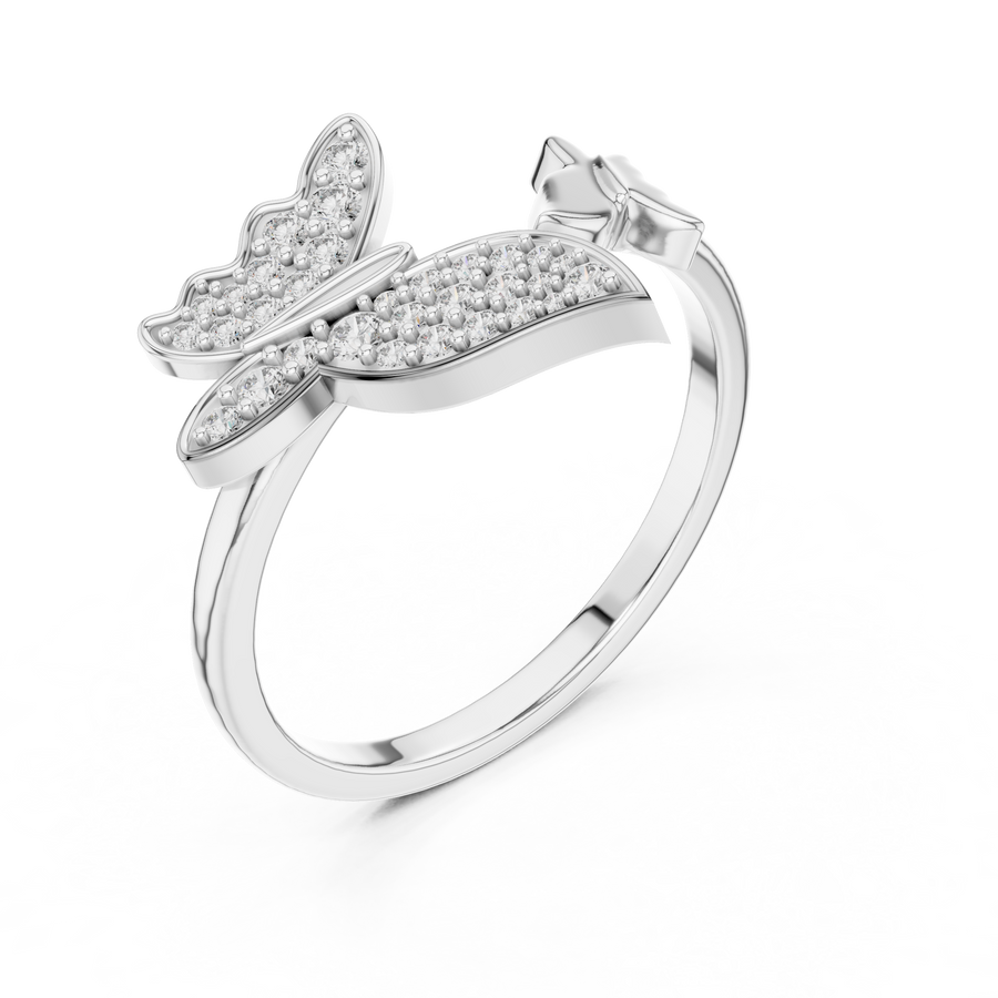 Lysavienne Bow Pavé Diamond Ring