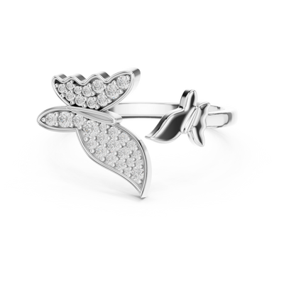 Lysavienne Bow Pavé Diamond Ring