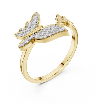 Lysavienne Bow Pavé Diamond Ring