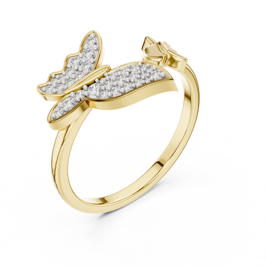 Lysavienne Bow Pavé Diamond Ring