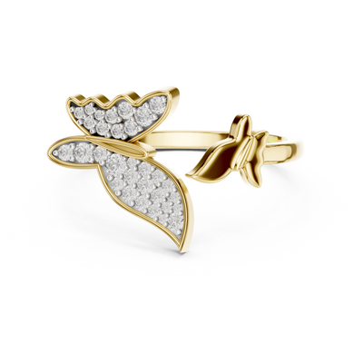 Lysavienne Bow Pavé Diamond Ring