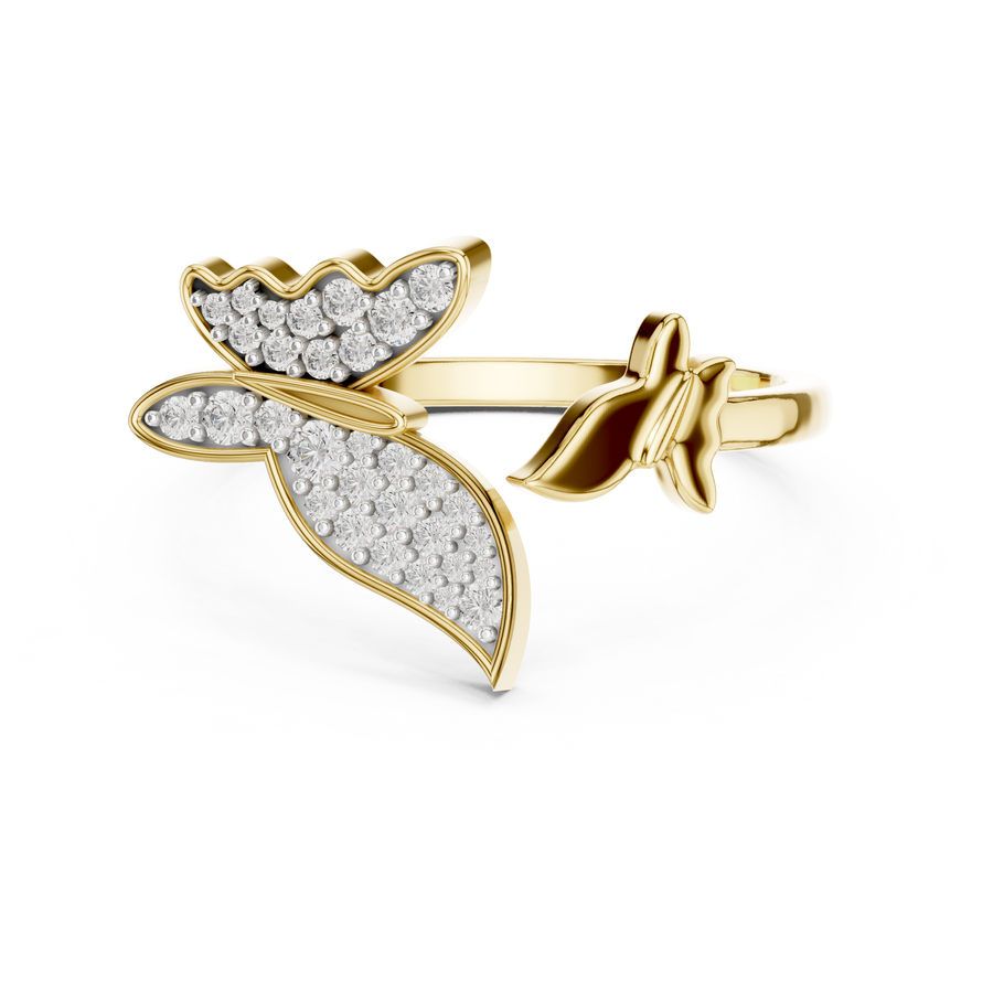 Lysavienne Bow Pavé Diamond Ring