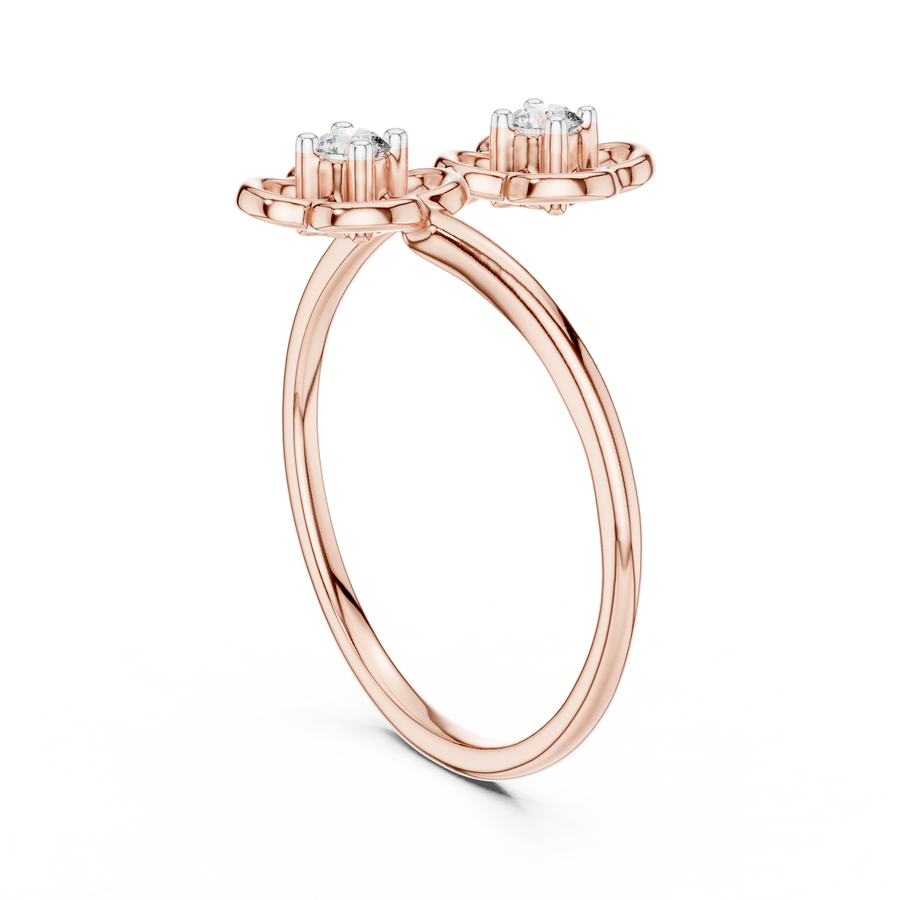 Aurellienne Double Floral Diamond Ring