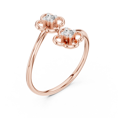 Aurellienne Double Floral Diamond Ring