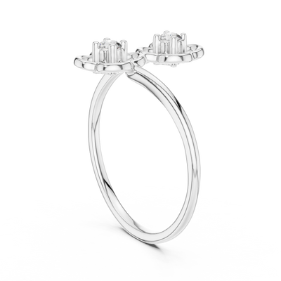 Aurellienne Double Floral Diamond Ring