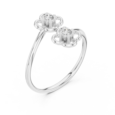 Aurellienne Double Floral Diamond Ring