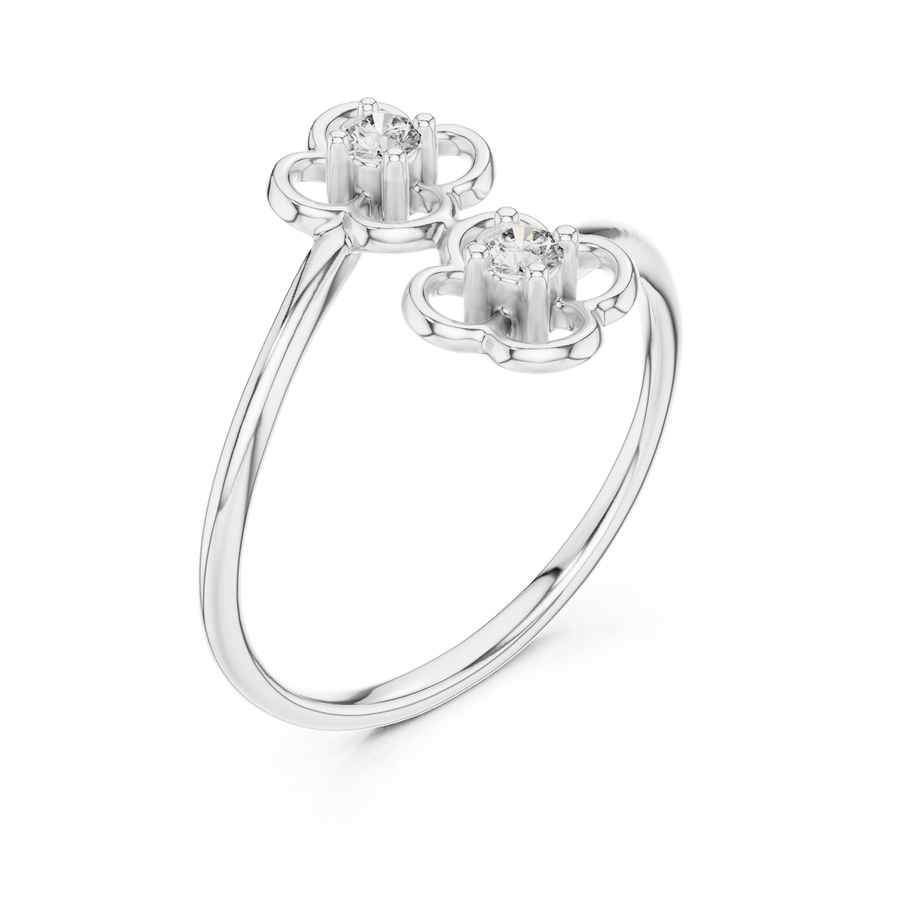 Aurellienne Double Floral Diamond Ring