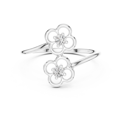 Aurellienne Double Floral Diamond Ring