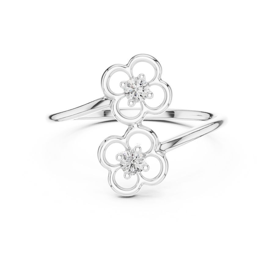 Aurellienne Double Floral Diamond Ring