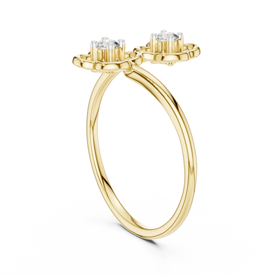 Aurellienne Double Floral Diamond Ring