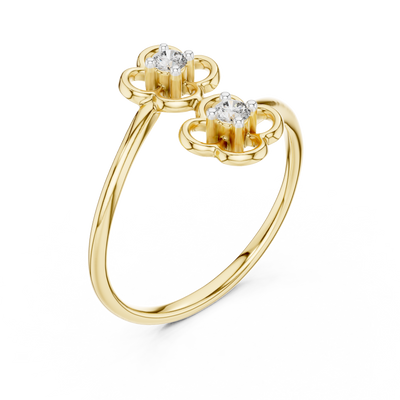 Aurellienne Double Floral Diamond Ring