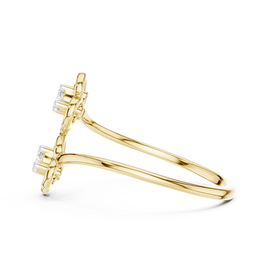 Aurellienne Double Floral Diamond Ring