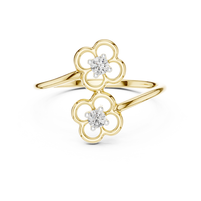 Aurellienne Double Floral Diamond Ring
