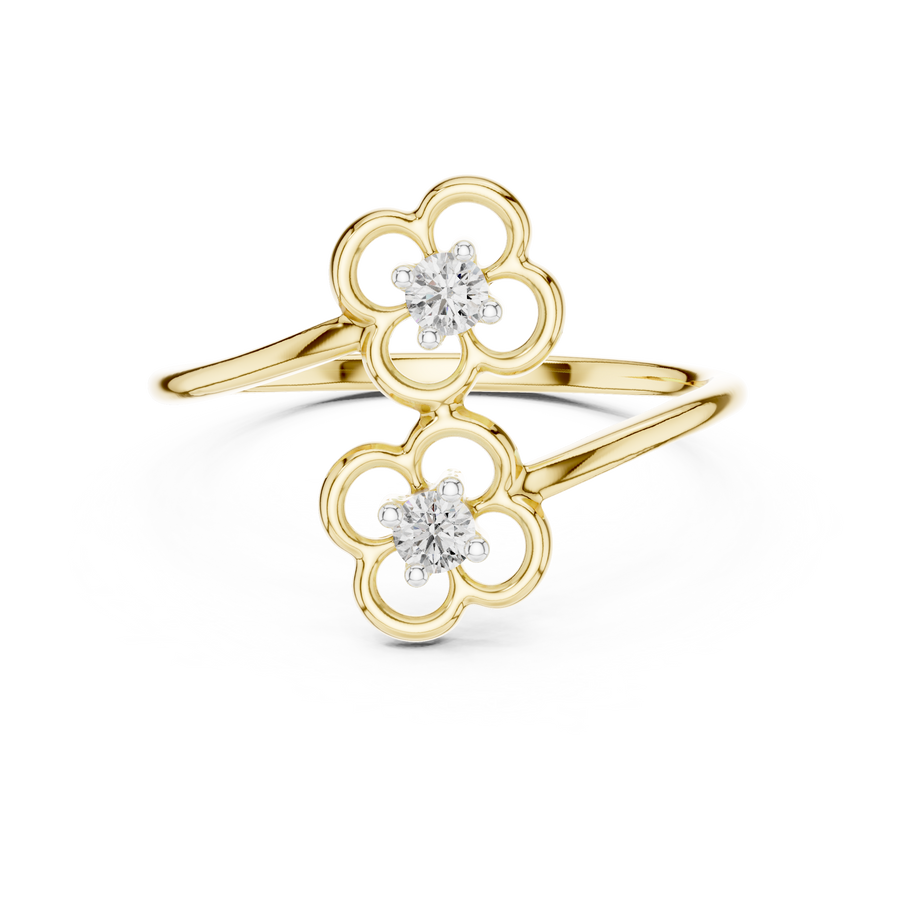 Aurellienne Double Floral Diamond Ring