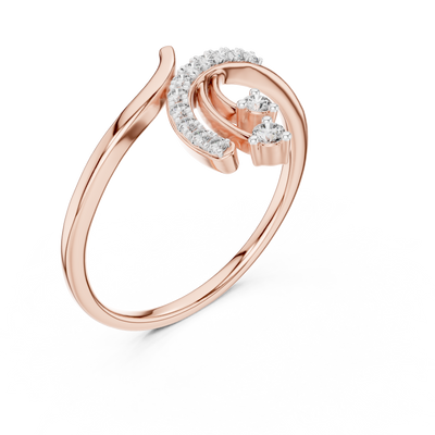 Avelisse Curved Duo-Size  Diamond Ring