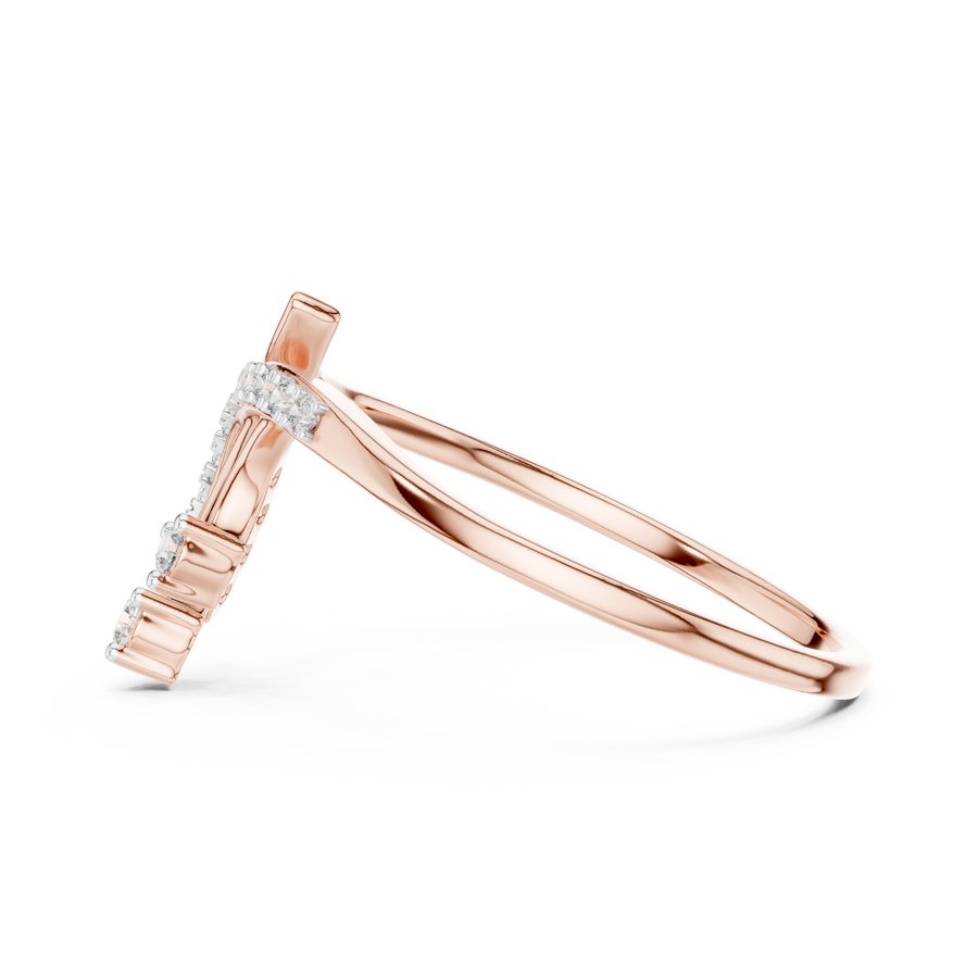 Avelisse Curved Duo-Size  Diamond Ring