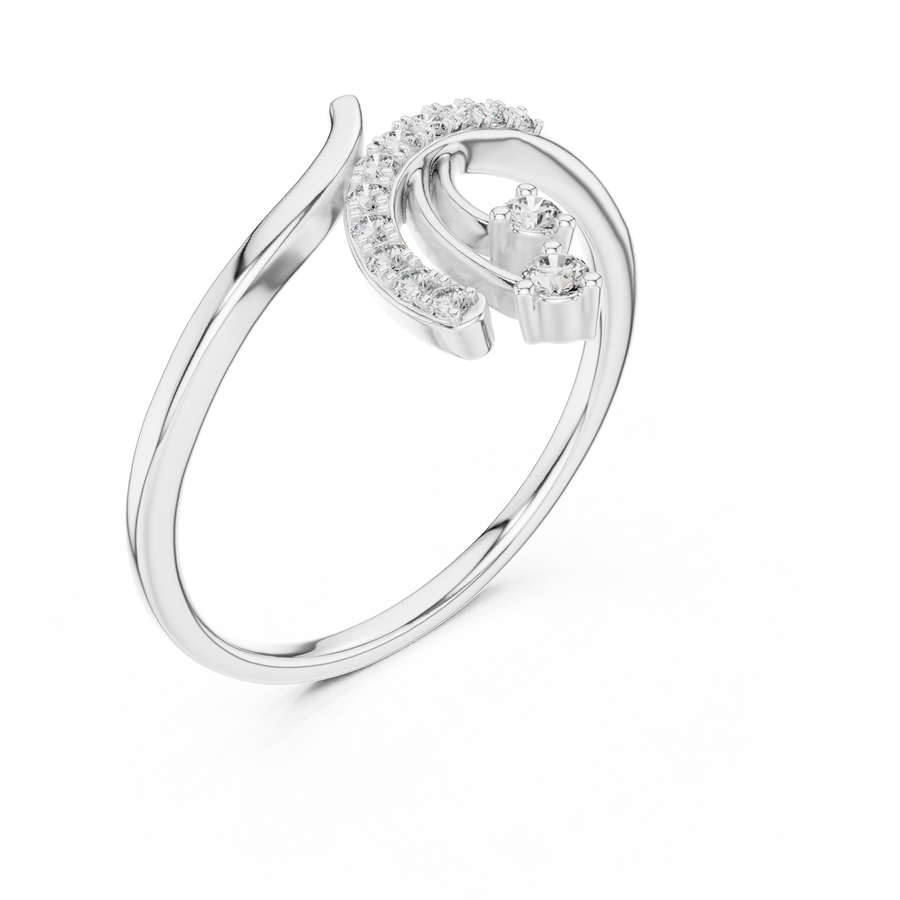 Avelisse Curved Duo-Size  Diamond Ring