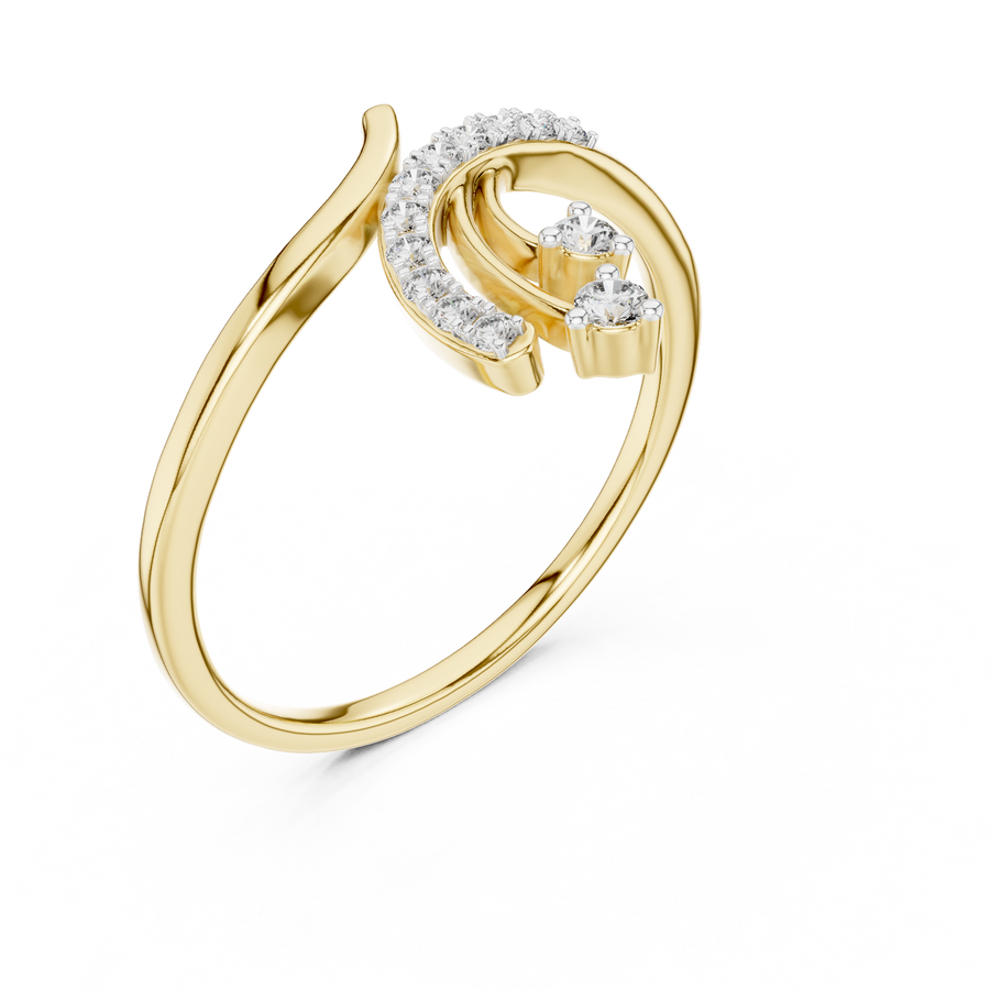 Avelisse Curved Duo-Size  Diamond Ring
