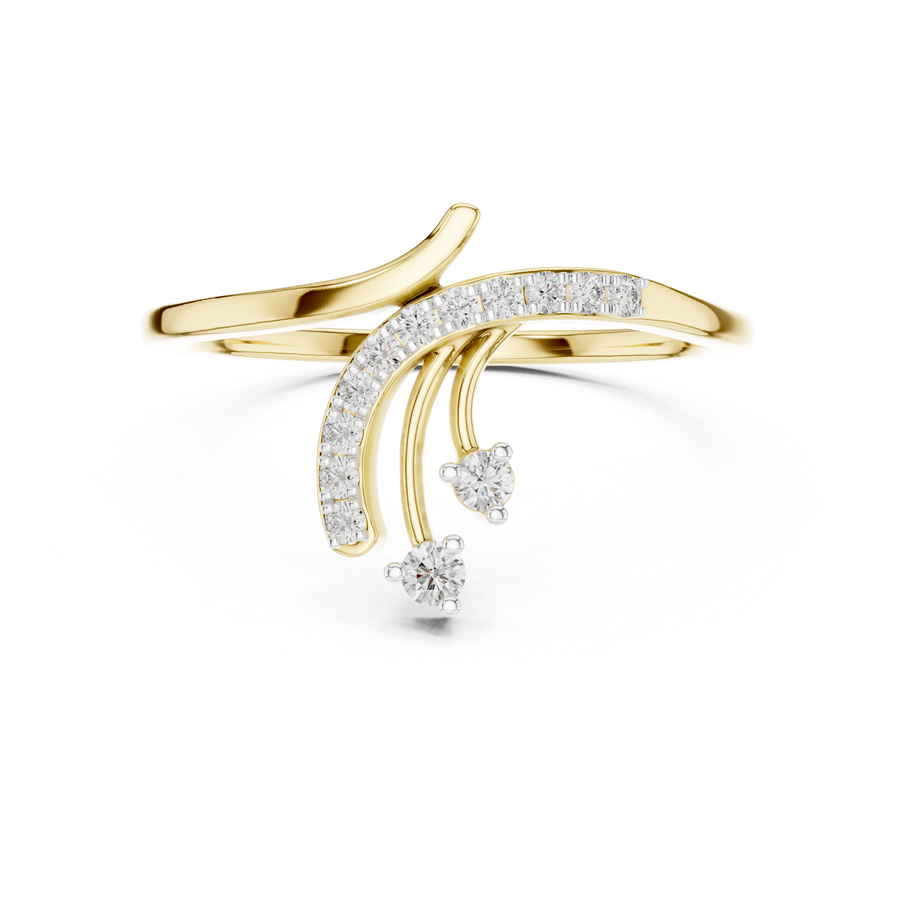 Avelisse Curved Duo-Size  Diamond Ring
