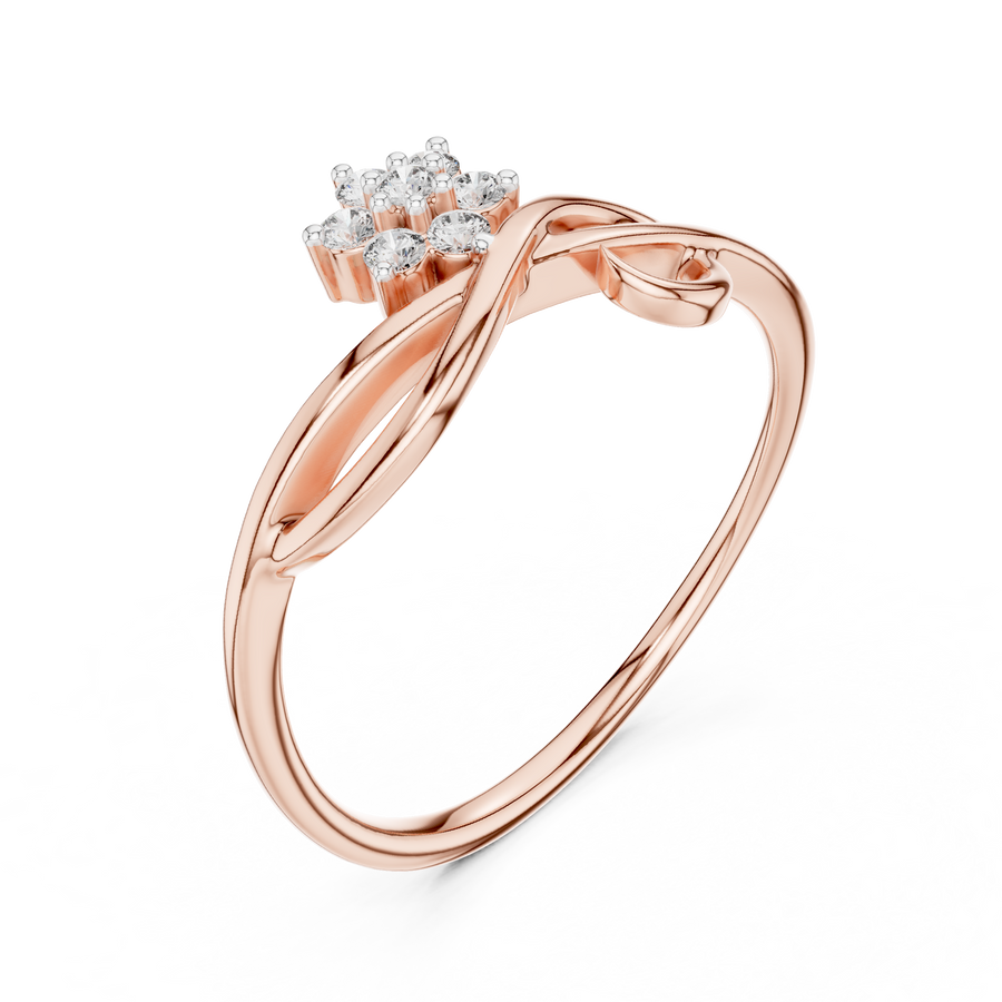 Elowen Twisted Floral Diamond Ring