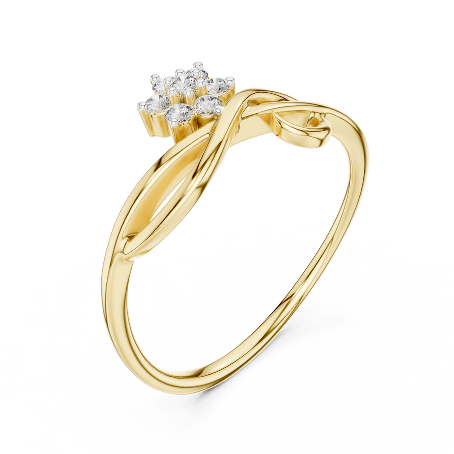 Elowen Twisted Floral Diamond Ring