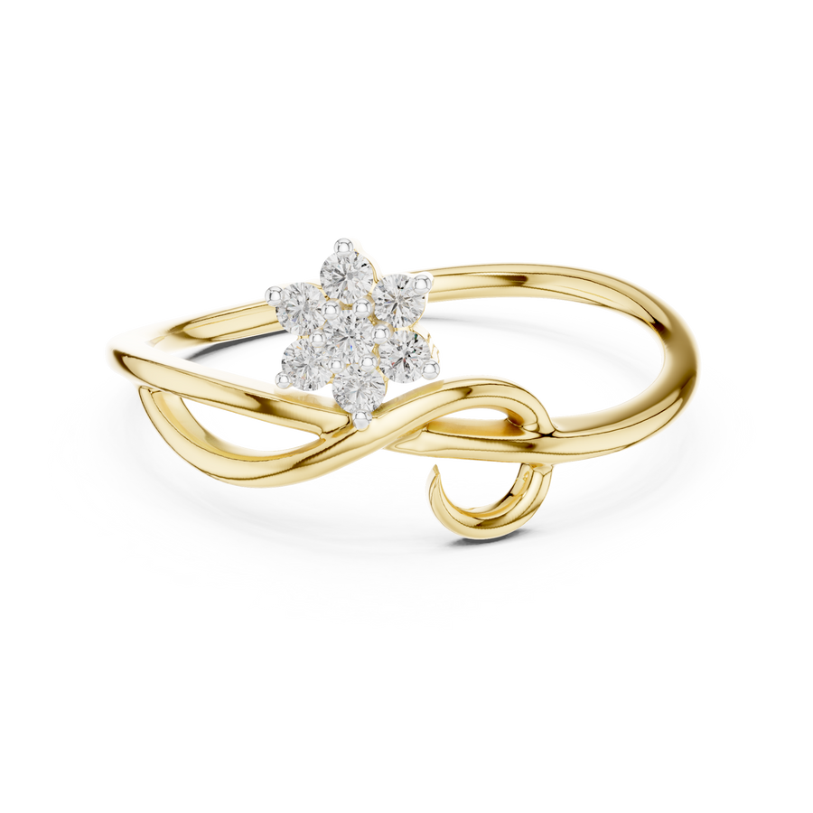 Elowen Twisted Floral Diamond Ring