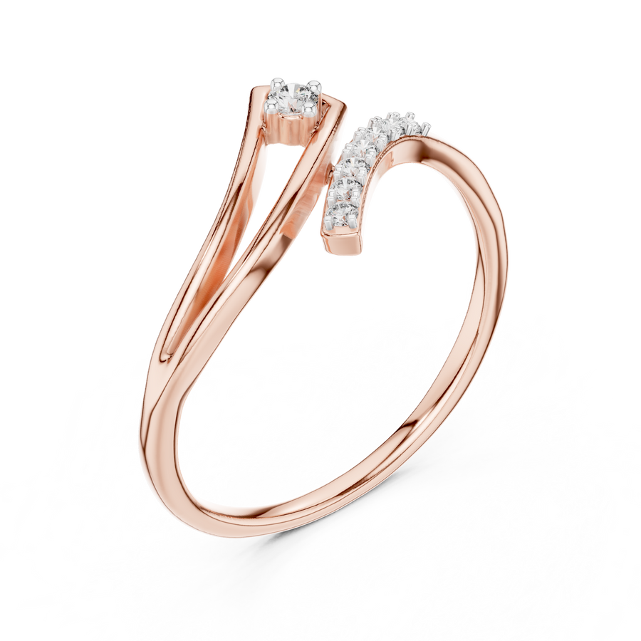 Elowyn Curved Pavé  Diamond Ring