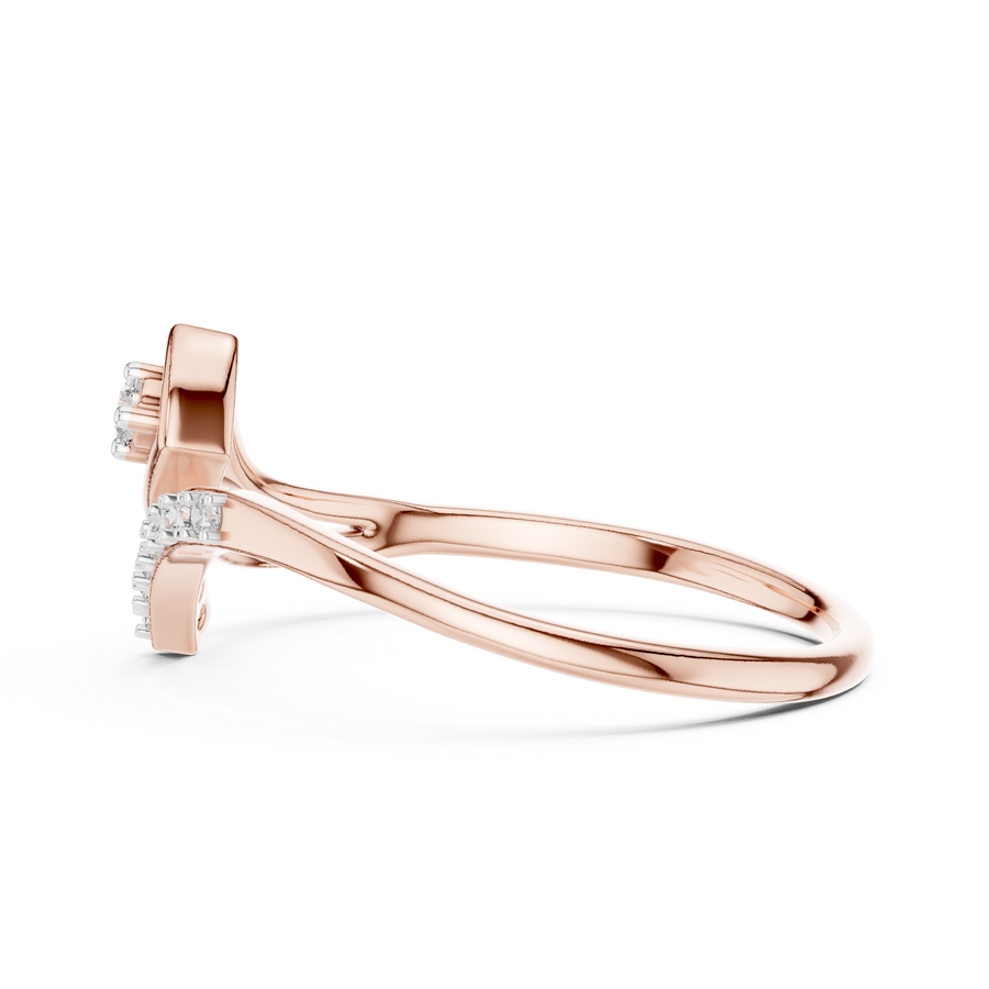 Elowyn Curved Pavé  Diamond Ring