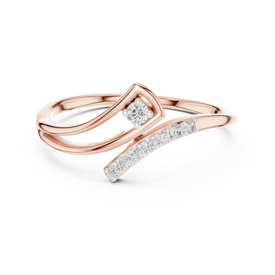 Elowyn Curved Pavé  Diamond Ring