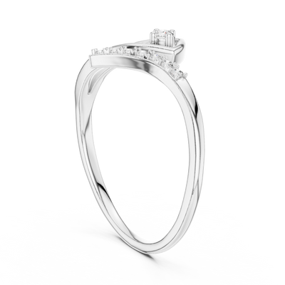 Elowyn Curved Pavé  Diamond Ring