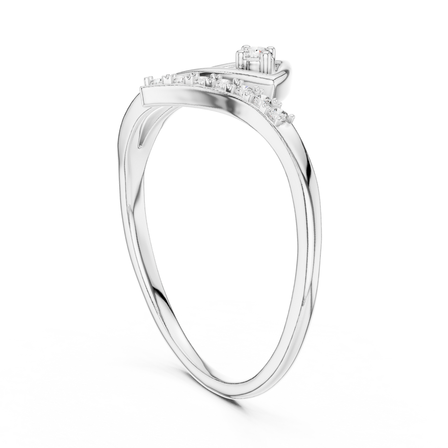 Elowyn Curved Pavé  Diamond Ring