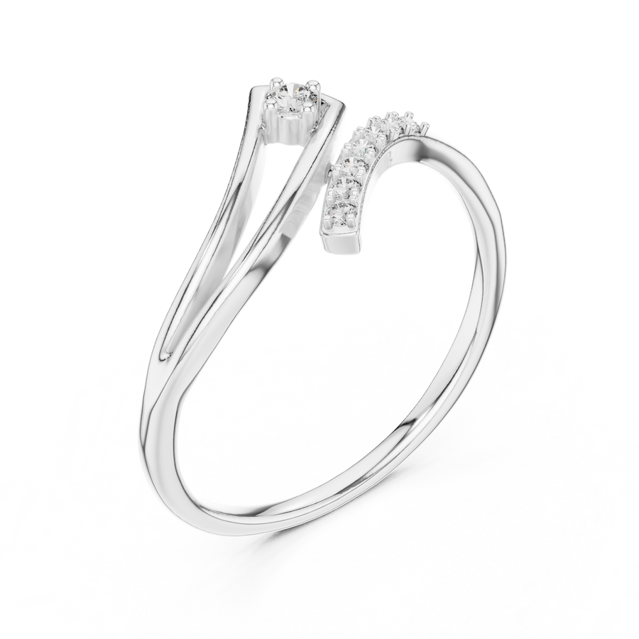Elowyn Curved Pavé  Diamond Ring