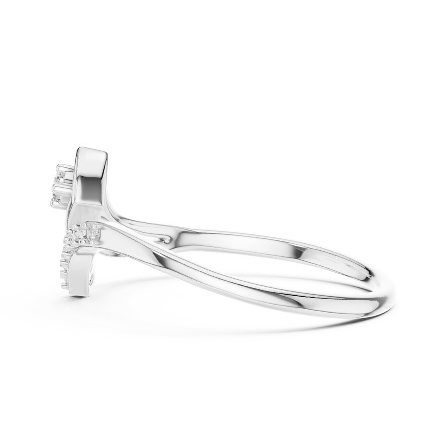 Elowyn Curved Pavé  Diamond Ring