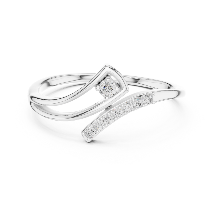 Elowyn Curved Pavé  Diamond Ring