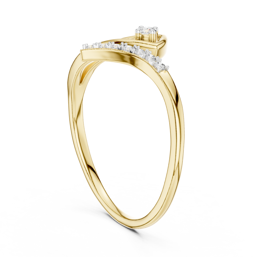 Elowyn Curved Pavé  Diamond Ring